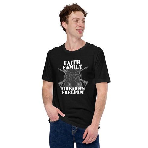 Faith Family Firearms Freedom Unisex t-shirt - Mainstream Freedom